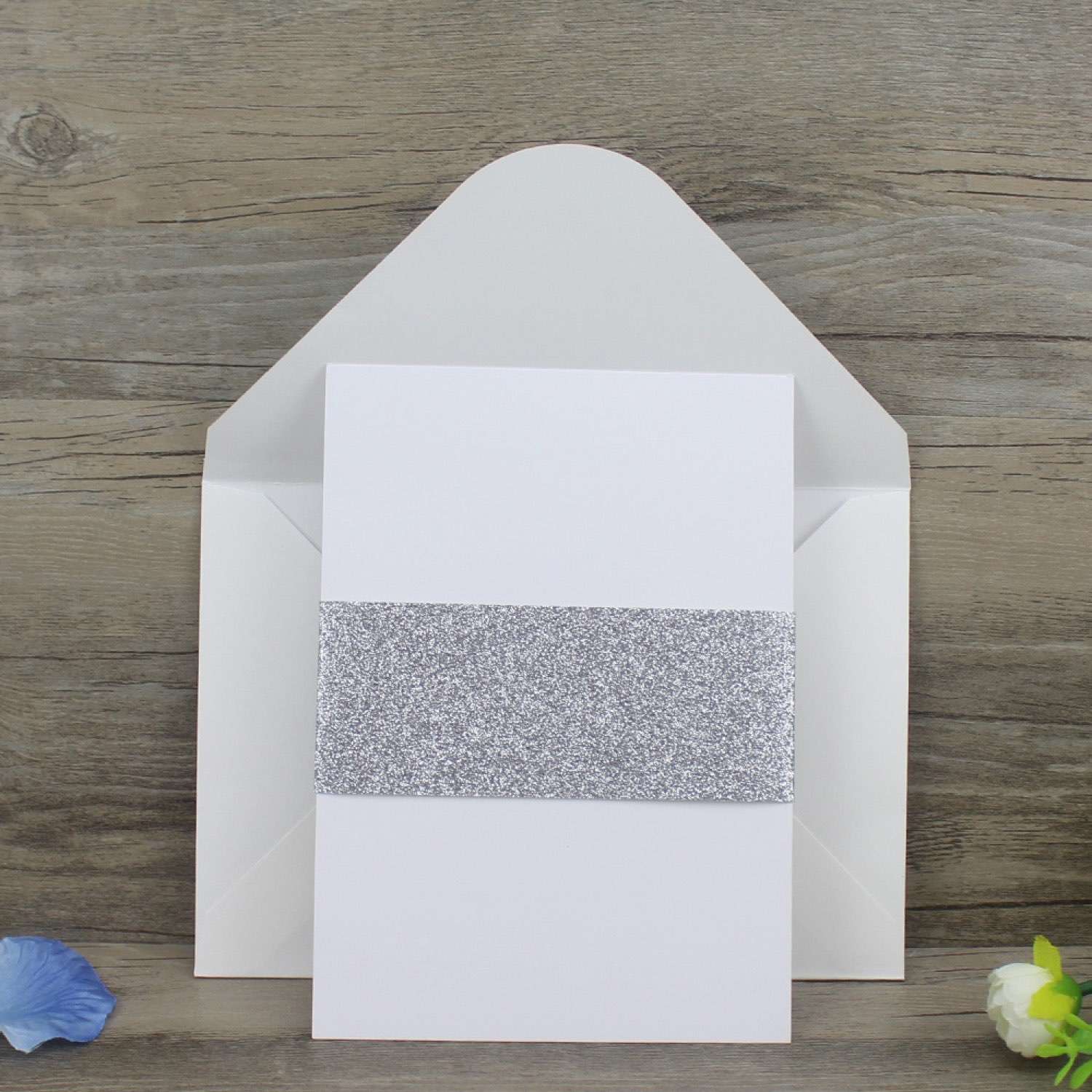 Customized Invitation Card with Glitter Paper Tape Holiday Greeting Card Party Invitation Customized 